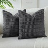 JOTOM Set of 2 Corduroy Soft Striped Cushion Covers 45x45