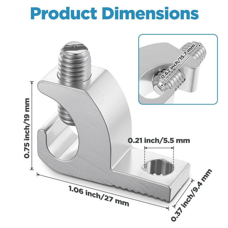 40pcs Aluminum Pool Bonding Lug – Corrosion-Resistant Grounding Connector for
