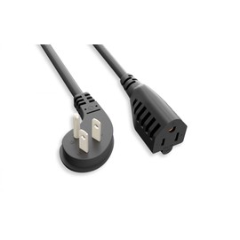 Heavy-Duty Power Cord Extension Flat Plug NEMA 5-15P Low Profile/5-15R 16AWG 13A/125V 3FT