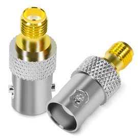 Fohevers Pack of 2 BNC Female to SMA Female Male SMA to BNC Coaxial Adapter for RF Antenna Wireless LAN Peripherals Cable Wireless Portable