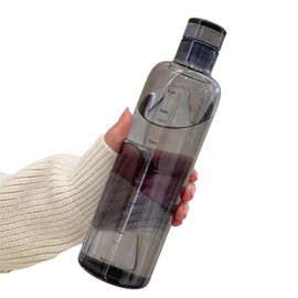 YIHFBB Water Bottle, 16.9 fl oz (500 ml), 25.6 fl oz (750 ml), Water Bottle, Clear Bottle, Direct Drinking Transparent Plastic Bottle, Stylish, Lightweight, Memobottle Water Bottle, You Can Know How