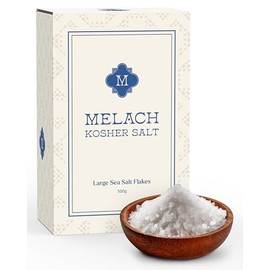 Melach Kosher Salt - 500g | Large Sea Salt Flakes | All-Natural, Mineral-Rich Kosher Salt | Versatile for Cooking, Baking & Beyond