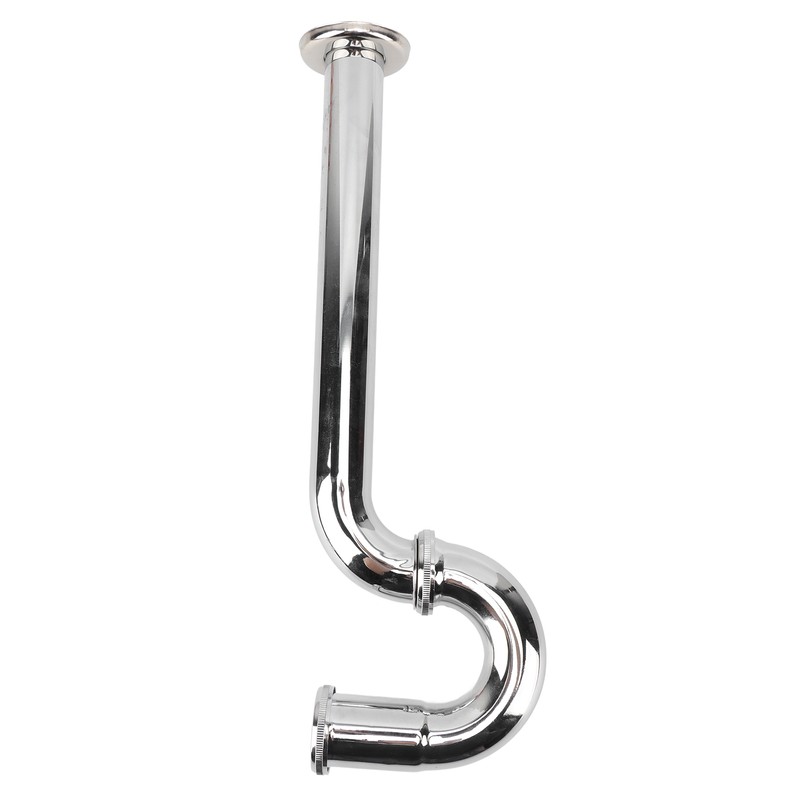 Brass Sink Drain Tubing Set Silver Slick Finish No Ageing