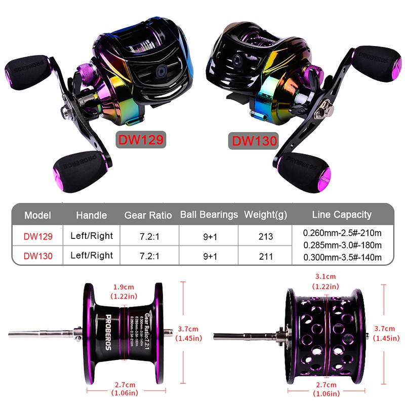 9+1 BB Bearing Fishing Baitcast Reel High Speed 7.2:1 Fishing