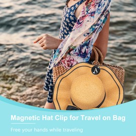 MAGTOBO Magnetic Hat Clip for Travel on Bag Strong Magnetism Hat Hold Beautiful Flower Pattern Perfect for Backpacks, Handbags, Luggage (A)