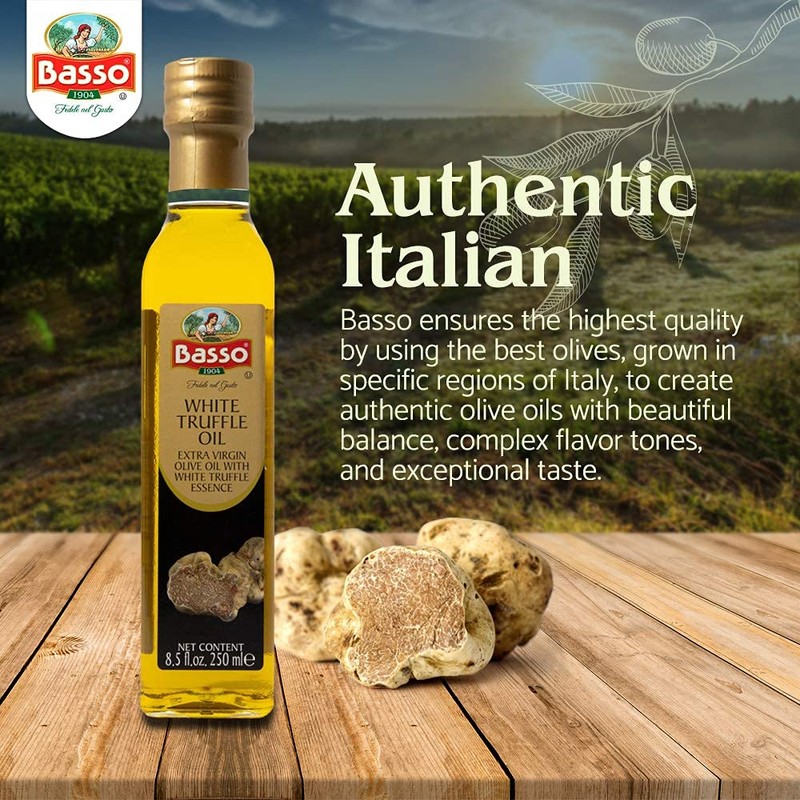 BASSO 1904 White Truffle Infused Oil, 8.5 fl oz (250ml)