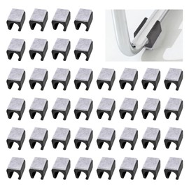 UFURMATE Chair Pads, 40Pcs 15mm Plastic Chair Leg Floor Protectors with Felt Pads, U Shaped Chair Tube Floor Protectors Non-Slip Rectangle Chair Legs Tips Caps for Round Sled Base Chair Leg (Black)