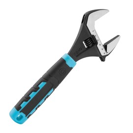 Duratech Monkey Wrench, Wide, Adjustable Wrench, Multi-functional Spanner, 9.8 inches (250 mm), Maximum Opening 2.0 inches (50 mm), Adjustable, Scale Included, Rubber Mat, CR-V, Water Pipes, Plumbing,