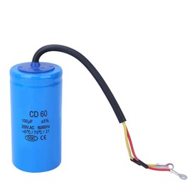 CD60 Motor Capacitor, 250V 100uf Switching Capacitor for Refrigerators, Air Conditioners, AC Motors, Water Pumps, Generators, Washing Machines and Home Appliances