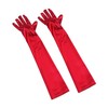Elbow Satin Gloves, Stretchy 1920s Opera Gloves for Women Red