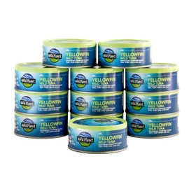 Wild Planet Fresh Ahi Yellowfin Wild Tuna Steaks with a touch of Sea Salt 5 Ounce (Pack of 12)