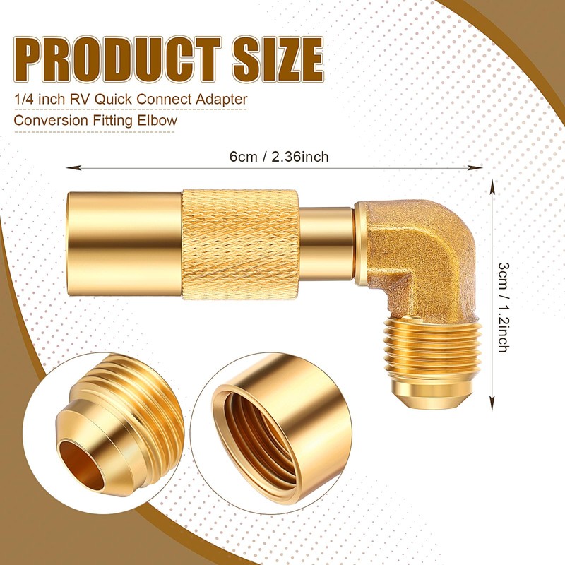 Zhengmy 3/8 Inch Rv Quick Connect Adapter Conversion Fitting Elbow