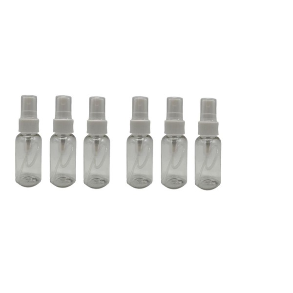 Natural Farms Botellas transparentes Boston sin BPA de 1 onza – Paquete de 6 recipientes vacíos recargables – Productos de limpieza de aceites esenciales – Aromaterapia | Pulverizadores blancos de niebla fina – Fabricado en los Estados Unidos