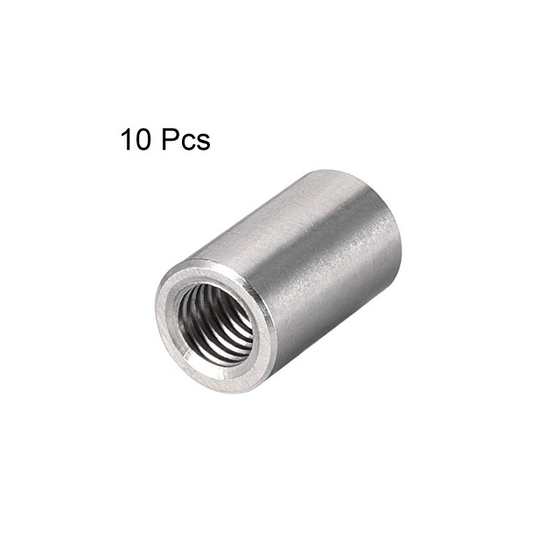 sourcing map M8 Round Connector Nuts, 304 Stainless Steel Coupling