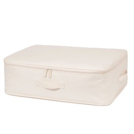 YONBEN Decorative Basket Rectangular Fabric Storage Bin Organizer Basket with Handles for Clothes Storage (24 x 15.3 x 7, Beige)