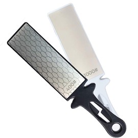 5-In-1 Diamond Sharpening Plate Knife And Scissors Sharpener Ceramic Knife Sharpener Rod Double-Sided 400/1000 Grit Honeycomb Surface Outdoor Kitchen Grinding Tool