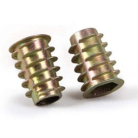heizi Insert Nut M10 Nut with Claws Screw-in Woodworking Nut Hexagon with Brim D Type (40 Pieces Gold)