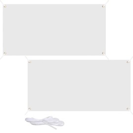 2x6Ft Blank Flag 2 Packs White Solid Color Flag With 6M Rope Paintable Plain White Banner DIY Party Festival Procession Celebration Sport Activities School Events Outdoor Decoration 180x60cm