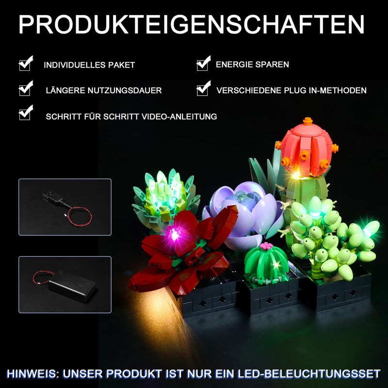 LED Light Set for 10309 Icons Succulents (Not Model) Decoration