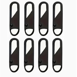 8-Piece Zipper Repair Kit - Metal Zipper Pulls & Tabs for Backpacks, Luggage & Jackets (Black)