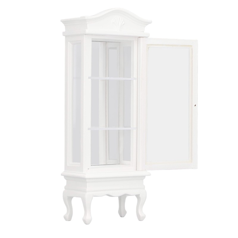 1:12 Doll House Miniature Cabinet Wooden Simulation White Arc Roof