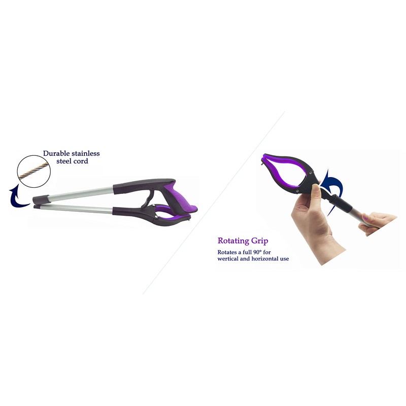 HPr-HPi 2-Pack Reacher Grabber Tool, Foldable Trash Picker Grabber, Trash