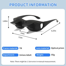 SooGree Lazy Glasses, Horizontal Prism Glasses,Lazy Spectacles for Bedridden Laying Dowd Reading and Watching TV in Bed