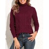 PrettyGuide Women's Turtleneck Sweater Long Sleeve Cable Knit Sweater Pullover