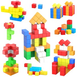 ASOK 60PCS Cube Magnetic Building Blocks STEM Educational Sensory Toys for Kids Ages 3 4 5 6 Year Old Boys Girls Birthday Gifts