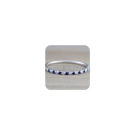 Sapphire and White Gemstone Minimalist Ring Set for Women, Dainty Red Ruby and Corundum Stackable Rings, Sizes 5-10（Size 10）