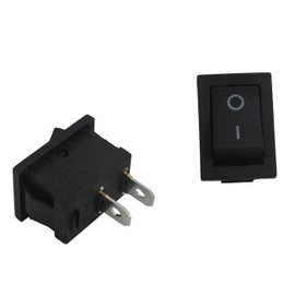 Lumonic 5 x Plastic Rocker Switch Off Switch 21 x 15 mm in Black I with a 4.8 x 0.8 mm Plug Flat Connector I Suitable for 250 V 3 A