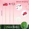 100 Counts Heart Toothpicks Valentine's Day Cocktail Picks, Bamboo Toothpicks
