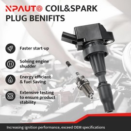 Ignition Coil Packs and Spark Plugs fit for Turbo L4 1.6L 1.6 2015 2016 2017 2018 2019 2020 Hyundai Sonata Tucson Elantra GT Veloster Kona, Kia Forte Forte5 Optima Soul, UF817, Set of 4