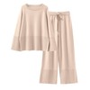 ANRABESS Womens 2 Piece Outfits Oversized Knit Sweater Set Wide