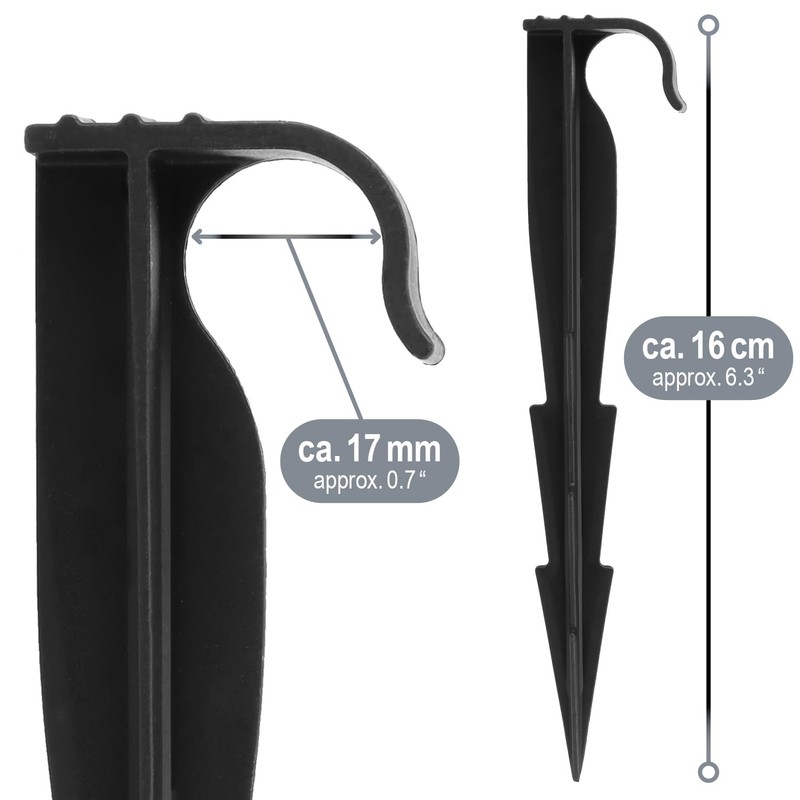 com-four® 50x fixing hooks for irrigation pipes - Plastic ground