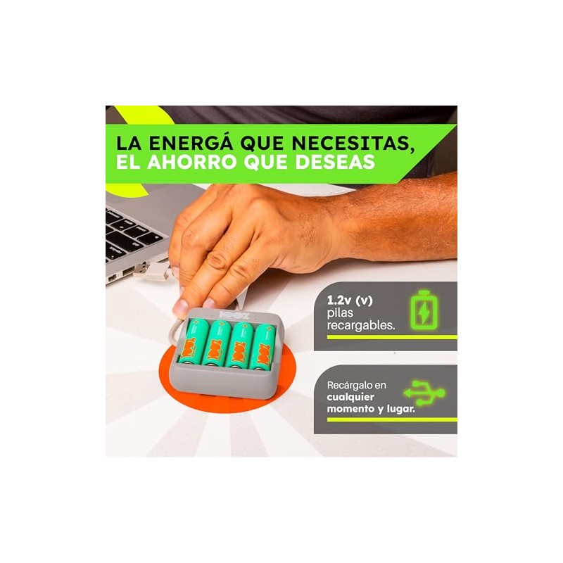 100%PeakPower Pilas AA Recargables 2600 mAh NiMH | Lote de