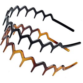 Triko Juego de 2 Diademas Zigzag para Mujeres y Hombres, Diadema Ondulada de Moda Unisex Flexible, Antideslizante y Ajustable para Cabello, Diadema para Niñas, Banda para Cabello para todo Tipo de Cabello