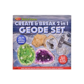 KandyToys Create and Break 2-in-1 Geode Kit | Educational Kids Science Kit | Geode Crystals
