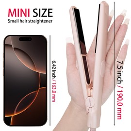 ANGENIL Pro Titanium Flat Iron Hair Straightener and Curler 2 in 1, Dual Voltage - Hair Straightening Ceramic Flat Iron 1-inch (0.7 inch-Blue)