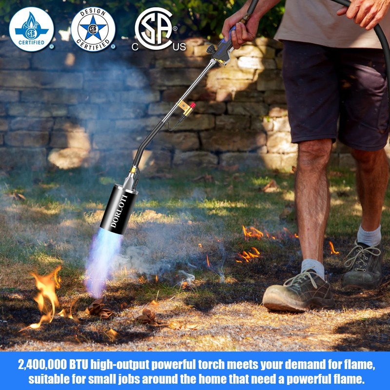 Propane Torch Weed Burner Kit,High Output 2,400,000 BTU with Storage