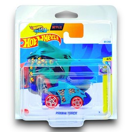 Hot Wheels Piranha Terror (Green, Purple & Red) 4/5 HW Mega Bite - 2024-87/250 (Short Card) - COMES IN A GENUINE KLAS CAR KEEPER PROTECTOR CASE - HTC04