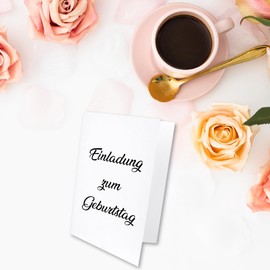 100 x folding cards DIN A7 in bright white (white) – 10.5 x 7.4 cm – grammage: 240 g/m² – small folded cards blank for self-design and printing.