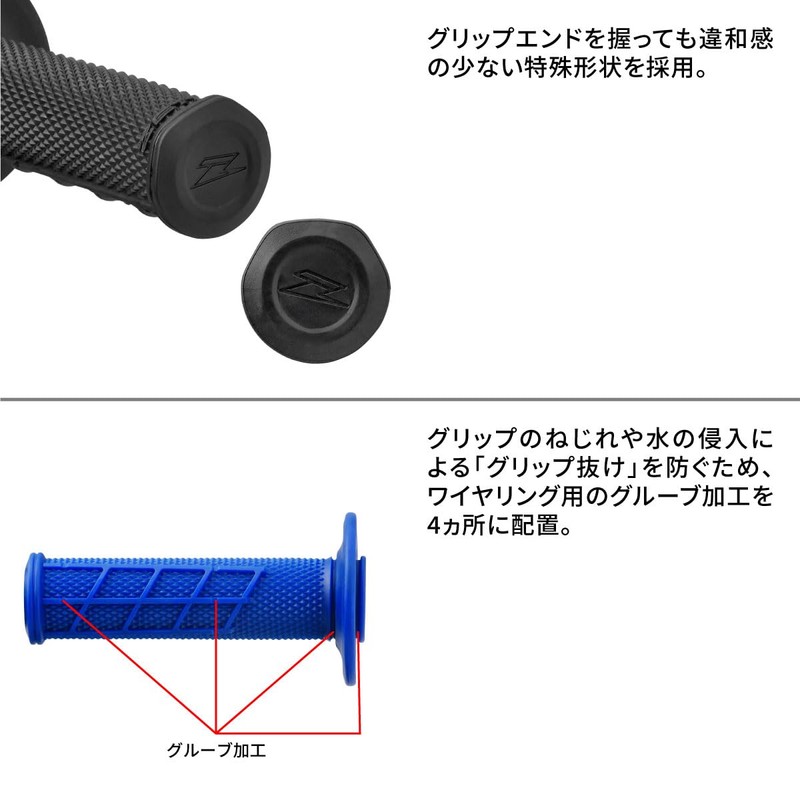 ZETA Racing ZE47-4106 Dirt Grip, Open End, Blue, Off-Road Bike,