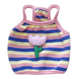 Dog Clothes Adorable Stylish Thin Breathable Pure Cotton Cat Puppy Pet Outfit for Spring Summer Flower Pink XL