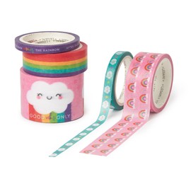LEGAMI - Pack of 5 Paper Tape per Strip, Diameter 4.5 cm, Height Max 3 cm, Length 5 m, Rainbow, Colourful for Gluing, Decorating and Personalising