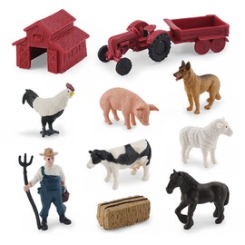 10Pcs Farm Animal Figures Toys Realistic Farm Animal Figurines Learning Educational Playset Ornaments Party Supplies
