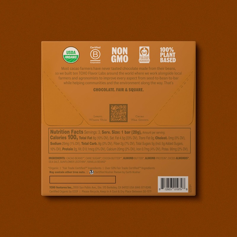 TCHO Aww Nuts! Dark Chocolate Bars (5 pack) | Plant