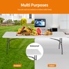 BestOffice Camping Folding 8 Foot Plastic Table, White