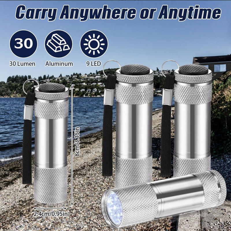 VIHOSE 20 Pcs Mini Flashlights Bulk, Bright Aluminum Handheld Flash