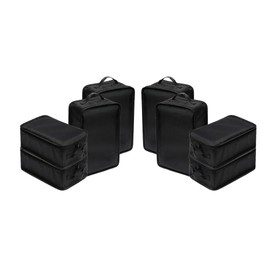 JJ POWER Travel Shoe Bags, Foldable Waterproof Shoe Pouches Organizer-Double Layer, Black, 8 Packs, Daily Use